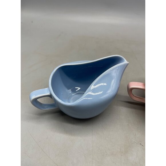 Conversation Taylor Smith creamer sugar bowl lid pink blue Conversation READ - Picture 2 of 8
